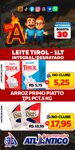300x600 Atlantico. Quarta 30/09