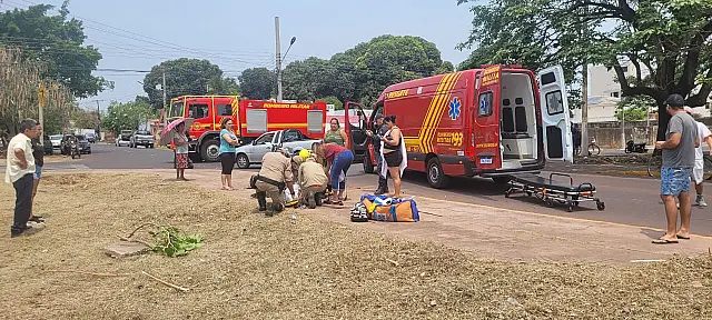 Acidente de trânsito deixa motociclista ferida em Corumbá