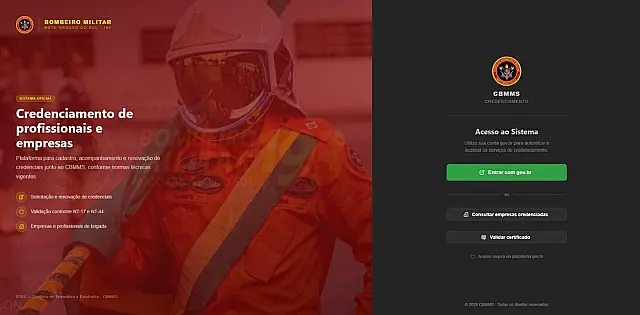 Corpo de Bombeiros lança sistema digital para modernizar credenciamento em MS