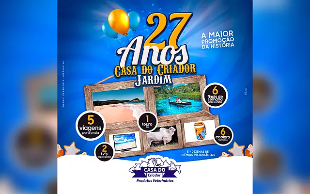 Casa do criador lança super promoção em comemoração aos 27 anos de loja em Jardim