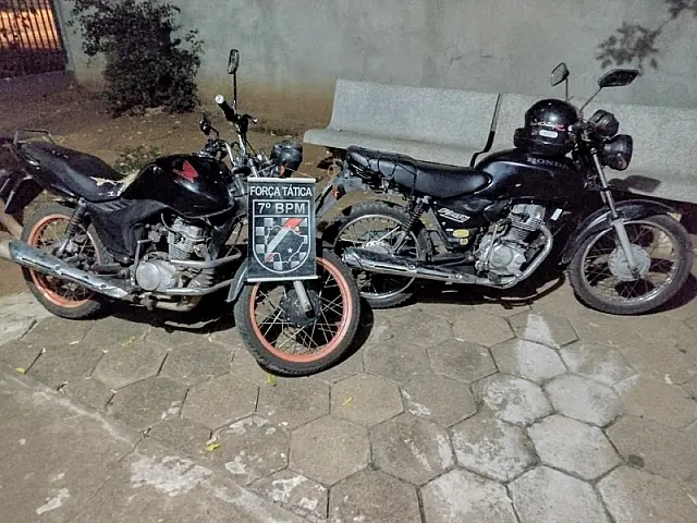 Duas motos são recuperadas pela Força Tática do 7°BPM