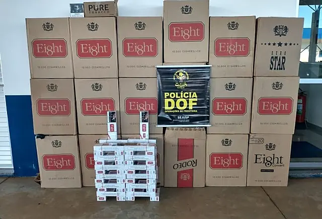 Carga de cigarro avaliada em R$ 63 mil é apreendida na MS-386