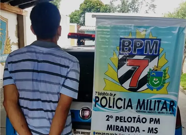 Em Miranda, foragido da Justiça é preso pela equipe de Radiopatrulha do 7º Batalhão de Polícia Militar