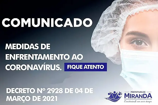 Prefeitura de Miranda proíbe aniversários e demais eventos que causam aglomeração