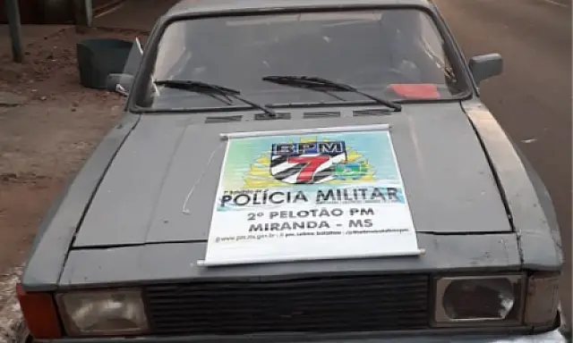 Trio furta Opala para dar rolê no centro de Miranda e acaba preso pela PM