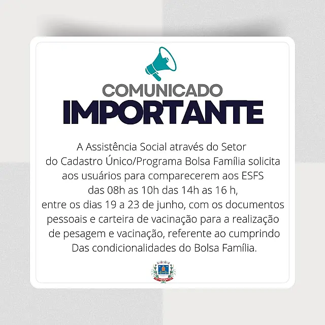 Prefeitura reforça beneficiários para atualização de dados do Bolsa Família