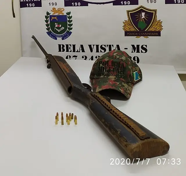 Homem suspeito de caça é preso pela PMA armado com rifle