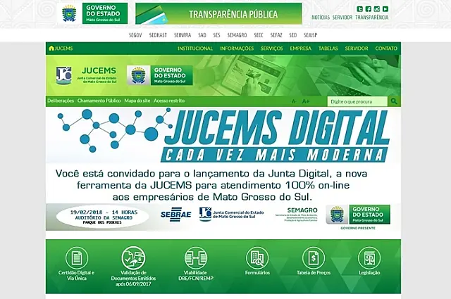 Mais ágil e moderna, Governo do Estado lança Jucems Digital nesta segunda-feira