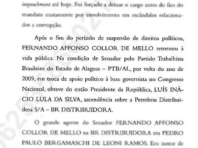 Janot diz que Lula deu 'ascendência' a Collor na BR Distribuidora