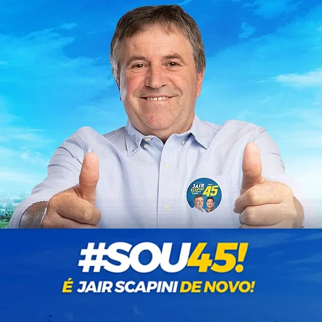 Jair Scarpini é reeleito prefeito em Guia Lopes da Laguna com 41,26% dos votos