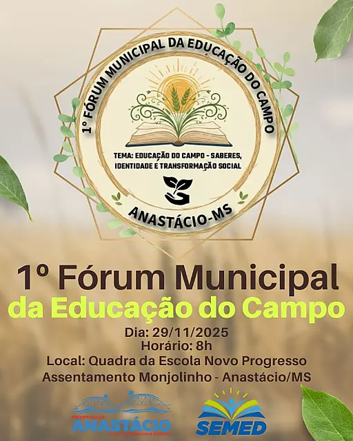 Anastácio realizará o 1º Fórum Municipal da Educação do Campo