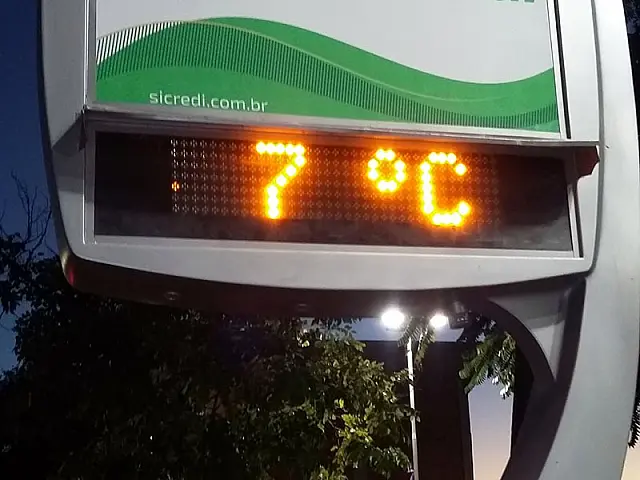 Céu estável com mínima de 7 graus em Aquidauana e região