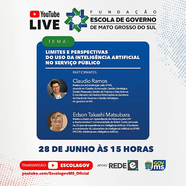 Inteligência artificial é a tema de live da Escolagov no próximo dia 28 de junho