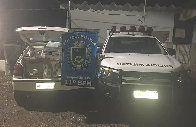 Polícia Militar apreende veículo e cigarros contrabandeados em Boqueirão