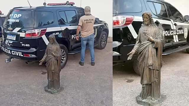 Após 6 anos, SIG de Corumbá recupera estátua de R$ 40 mil