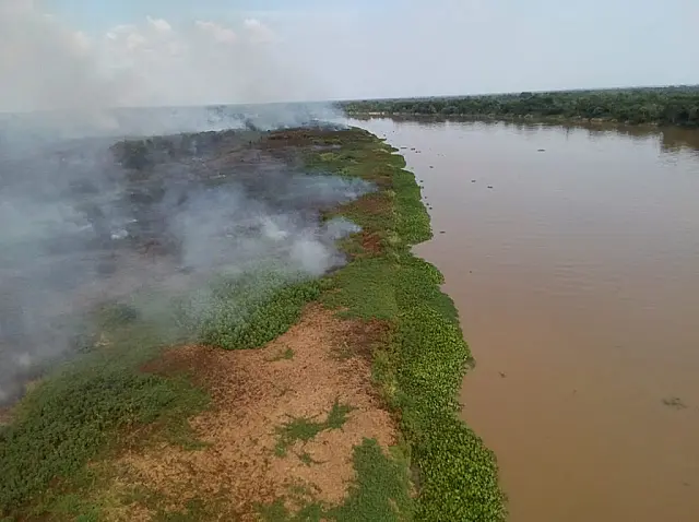 Incêndio volta na Serra do Amolar