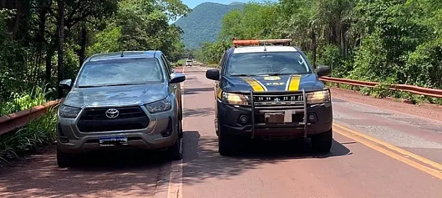 Caminhonete furtada em São Paulo é abandonada na BR-262