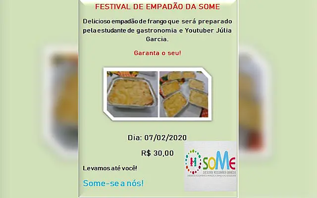 Festival de Empadão visa arrecadar fundos para entidade beneficente