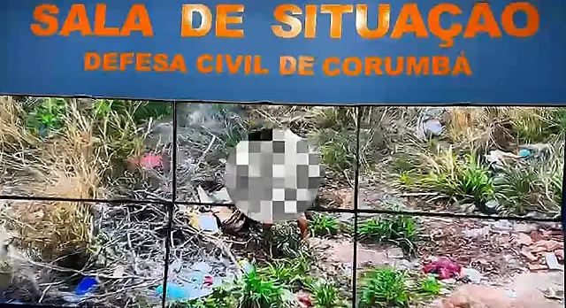 Defesa Civil flagra queima de lixo por drone em Corumbá