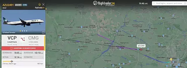 Fumaça impede pouso em Corumbá e avião desvia para Bonito