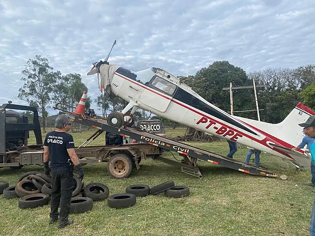 Polícia Civil de MS apreende, em Porto Murtinho, aeronave utilizada para o narcotráfico