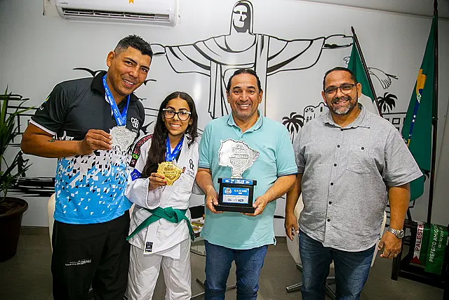 Prefeito recebe judoca corumbaense que conquistou vaga na Seleção Escolar de MS