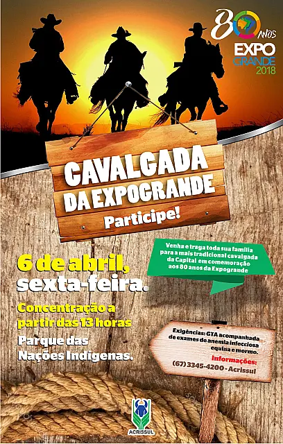 Acrissul promove tradicional cavalgada da Expogrande