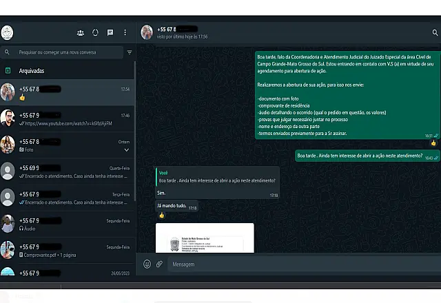 Cijus presta atendimento de abertura de ação por WhatsApp