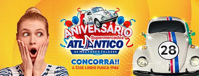 Atlântico Supermercados presenteia clientes com sorteio de Fusca e muitas ofertas