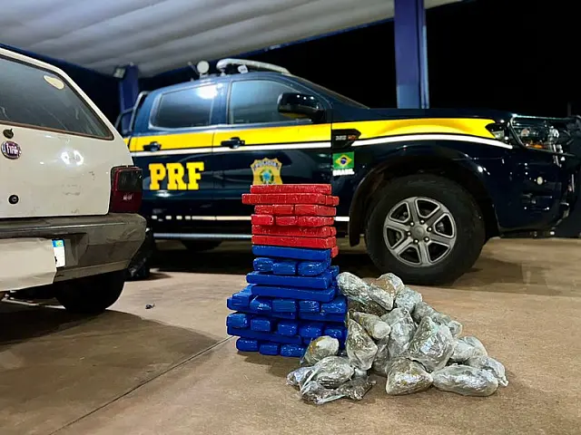 Motorista que viajava com família é preso com 46 kg de droga na BR-158