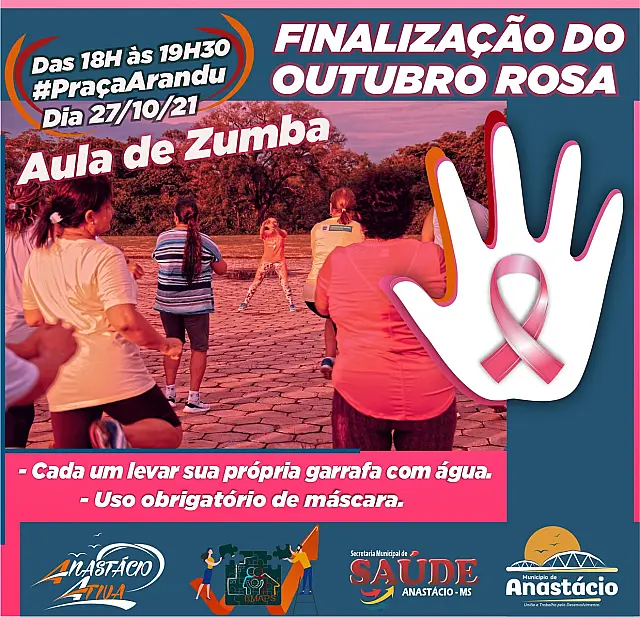 Anastácio anuncia aula de zumba gratuita no dia 27 de outubro