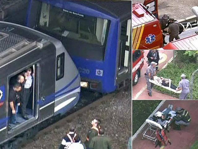 Passageiros são socorridos após acidente na Linha Vermelha do Metrô