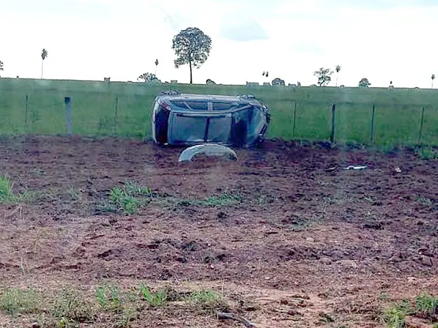 Capotamento na MS 345 próximo a Miranda deixa 3 feridos