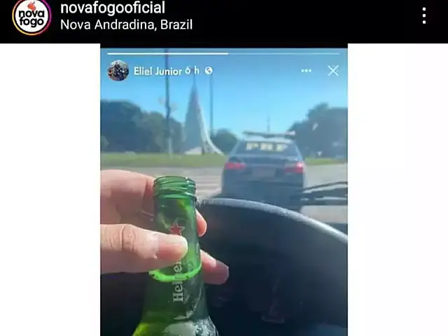 Homem posta foto com cerveja ao volante e leva bronca de PRF