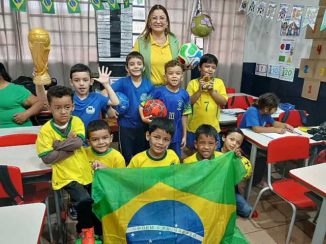 Em Aquidauana, estudantes do CMA Emília Alves Nogueira entram no clima da Copa e torcem pelo hexa