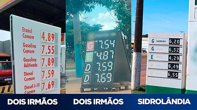 Gasolina comum atinge preço de R$ 7,55 em Dois Irmãos do Buriti