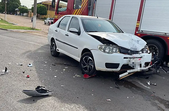 Motociclista fica ferido em acidente na avenida em Anastácio