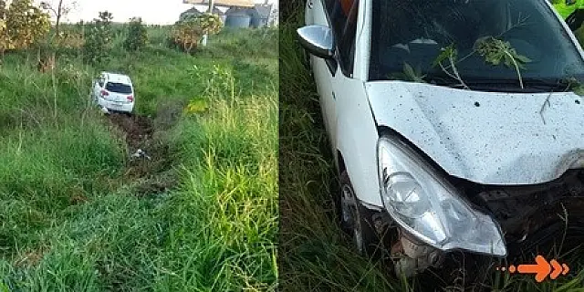 Ciclistas encontram veículo acidentado na BR-060, em Sidrolândia
