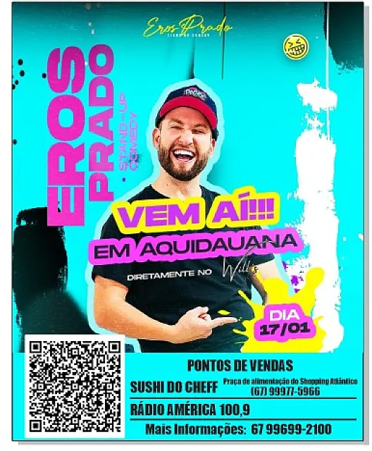 É nesta sexta-feira! Eros Prado traz "Pagode da Ofensa" a Aquidauana