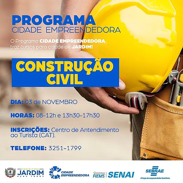 Jardim terá cursos na área de construção civil