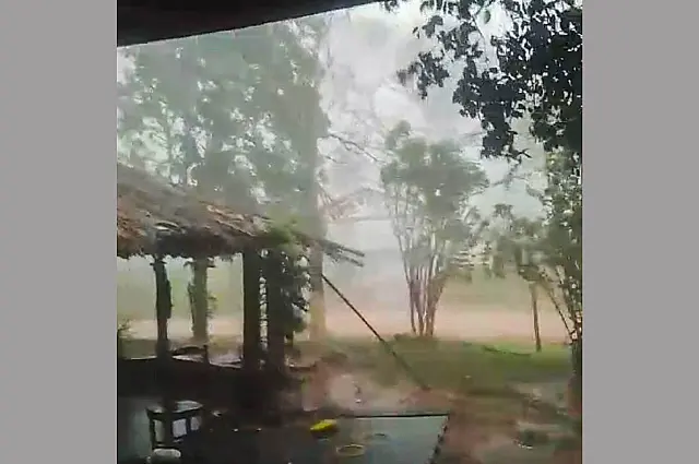Camisão registra temporal com rajadas de vento, veja o vídeo