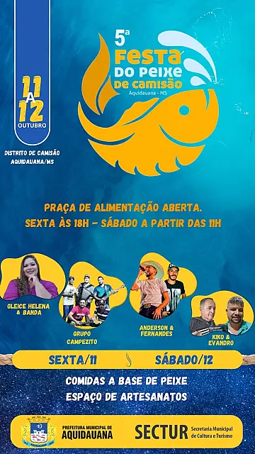 Festa do Peixe terá comidas típicas, artesanatos e atrações culturais em Aquidauana