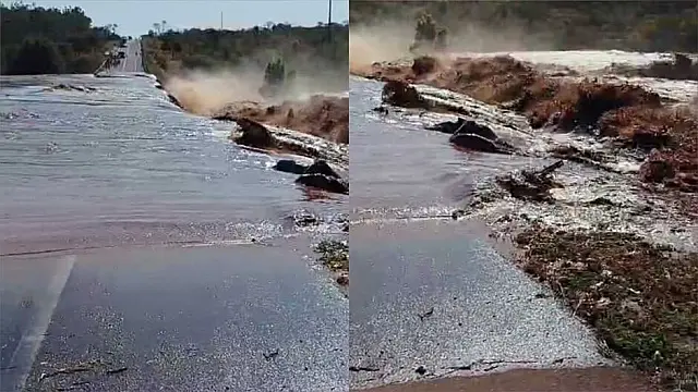 BR-163 foi interditada após rompimento de barragem