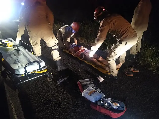 Ciclista e corredor ficam feridos em acidente entre Anastácio e Nioaque
