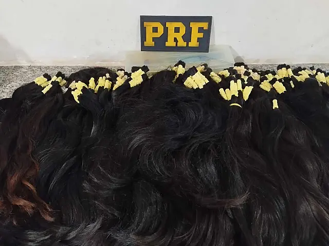 PRF apreende mala com 18,1 quilos de cabelo humano em ônibus na BR-262