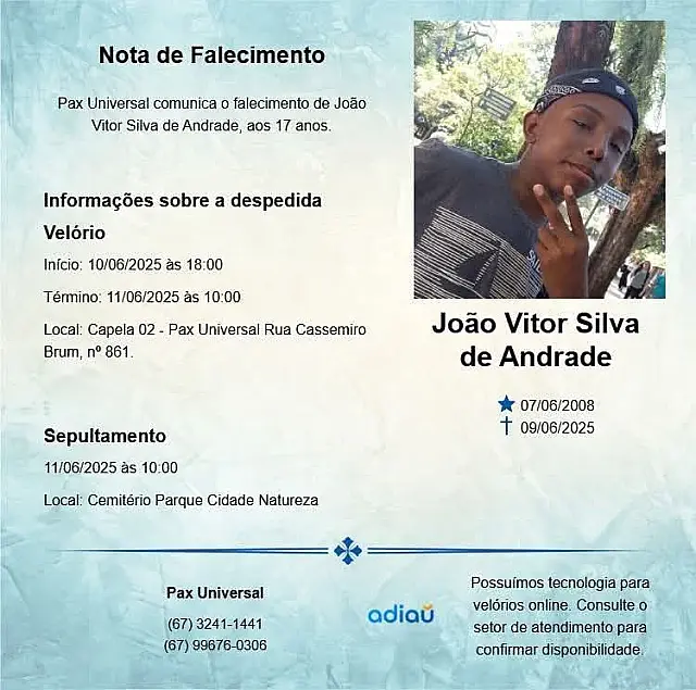Morre em São Paulo, adolescente João Victor 13 dias após transplante de rins