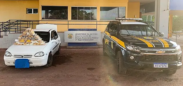 PRF apreende 74kg de cocaína avaliada em R$ 10 mi em Miranda