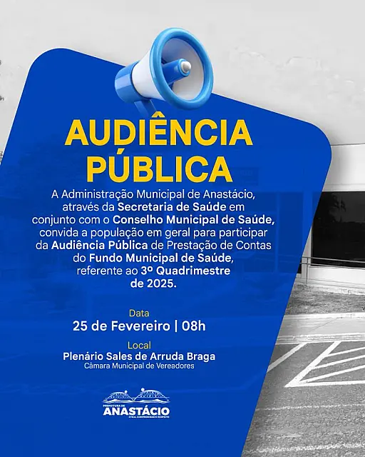 Anastácio realiza audiência pública para prestação de contas da Saúde