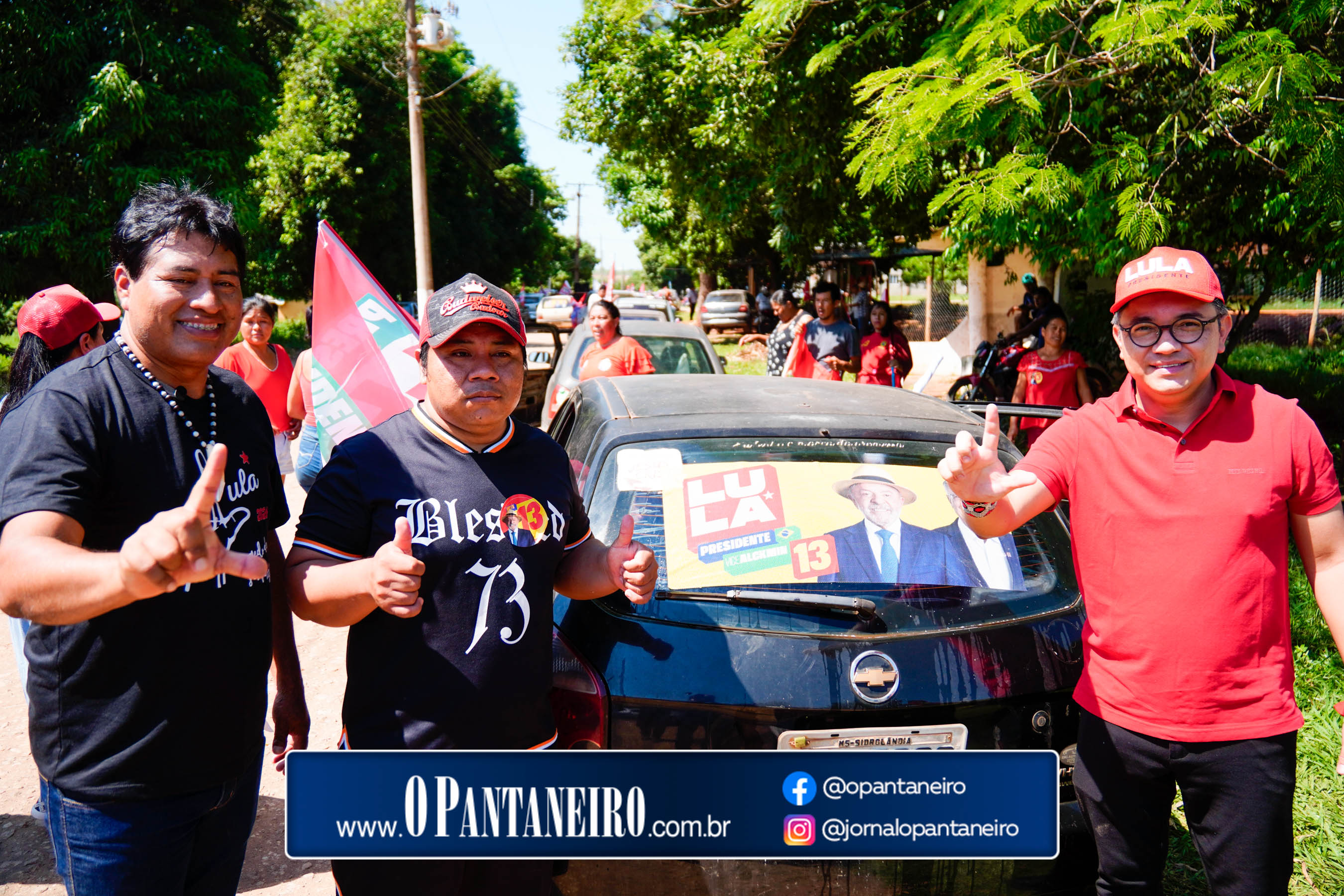 Carreata do Lula em Nioaque - Brejão e cidade O Pantaneiro