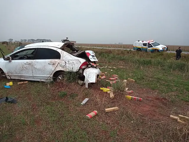 Polícia Militar Rodoviária apreende 654 kg de maconha em veículo que capotou na MS-156
